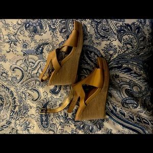 Me Too Cognac Wedge Sandals